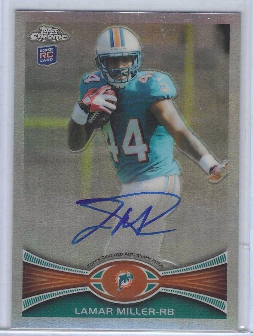 LAMAR MILLER 2012 TOPPS CHROME ROOKIE REFRACTOR AUTO RC #D /178
