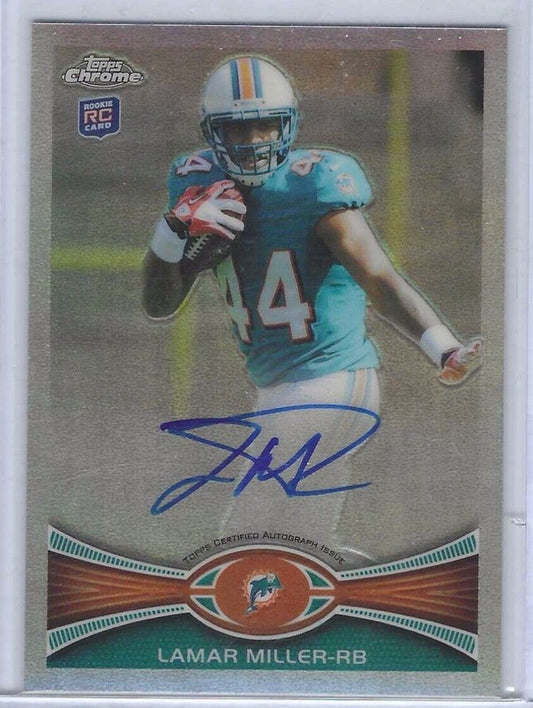 LAMAR MILLER 2012 TOPPS CHROME ROOKIE REFRACTOR AUTO RC #D /178