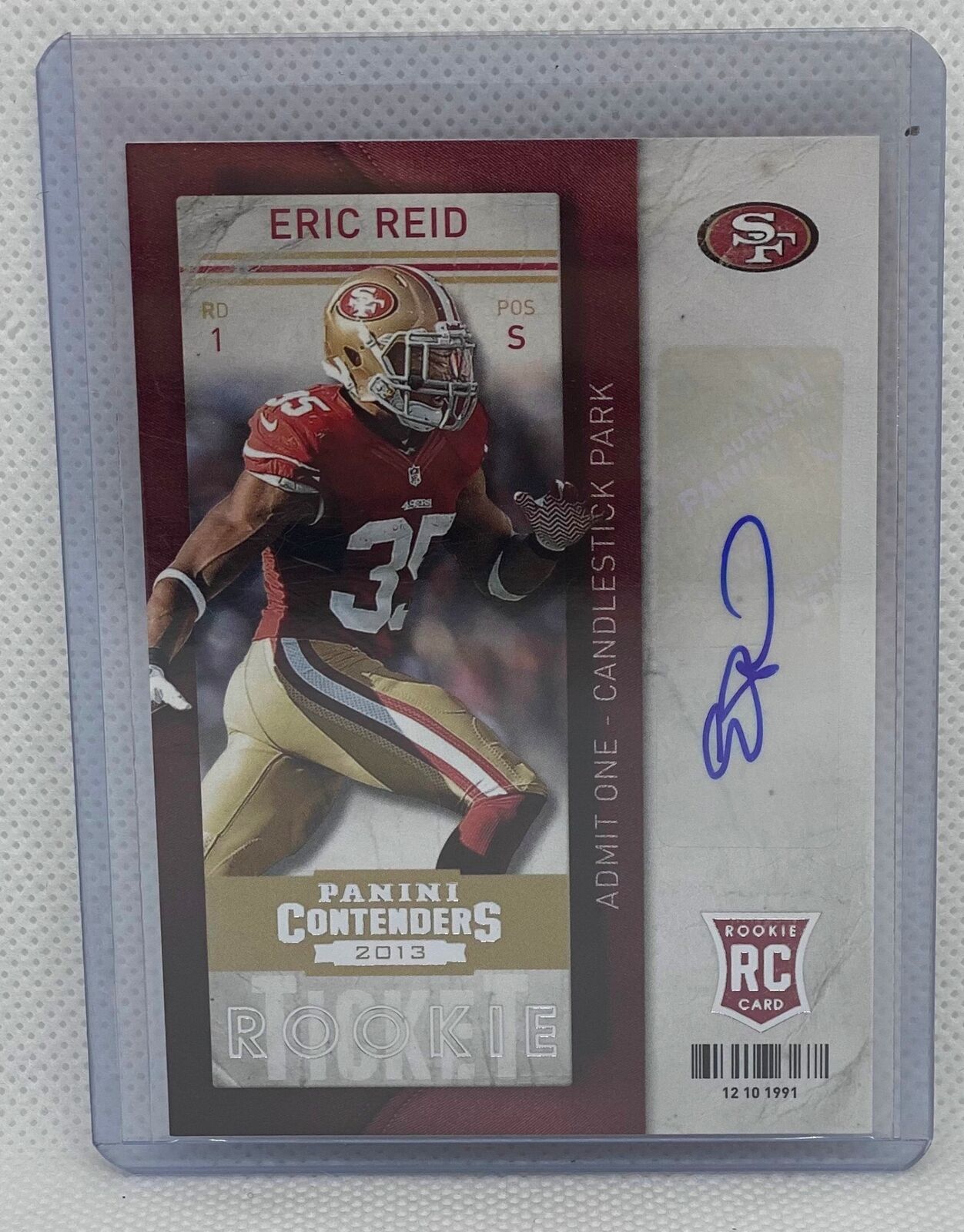 ERIC REID 2013 PANINI CONTENDERS ROOKIE TICKET  AUTO RC #139