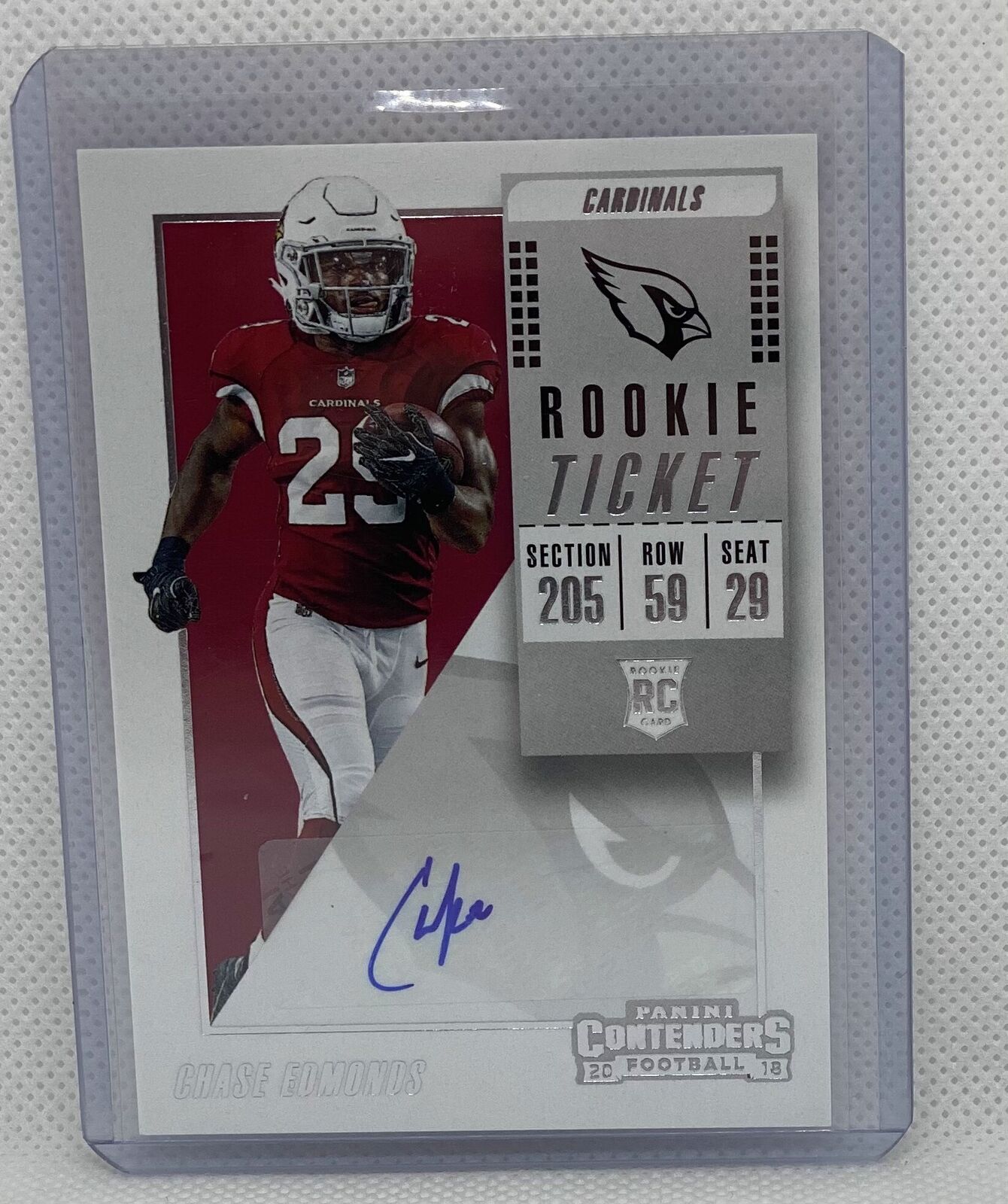CHASE EDMONDS 2018 PANINI CONTENDERS ROOKIE TICKET AUTO RC #180