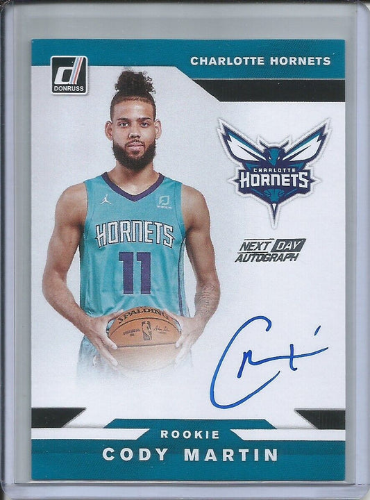 CODY MARTIN 2019-20 PANINI DONRUSS NEXT DAY AUTOGRAPH AUTO ROOKIE RC HORNETS