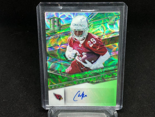CHASE EDMONDS 2018 PANINI SPECTRA GREEN SCOPE PRIZM AUTO RC #D 59/99