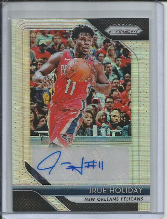 JRUE HOLIDAY 2018-19 PANINI PRIZM AUTO SILVER PRIZM