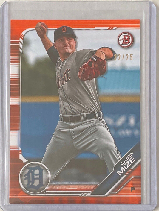 CASEY MIZE 2019 BOWMAN PAPER PROSPECT ORANGE #D 22/25