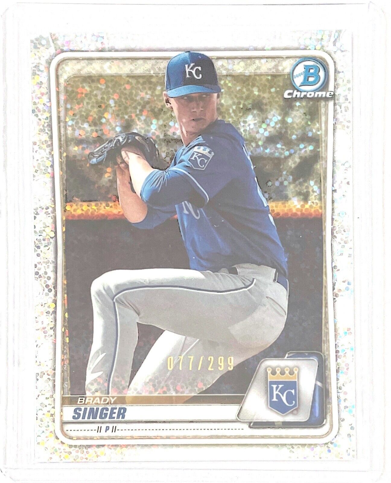 BRADY SINGER 2020 BOWMAN CHROME PROSPECT SPECKLE REFRACTOR #D 077/299