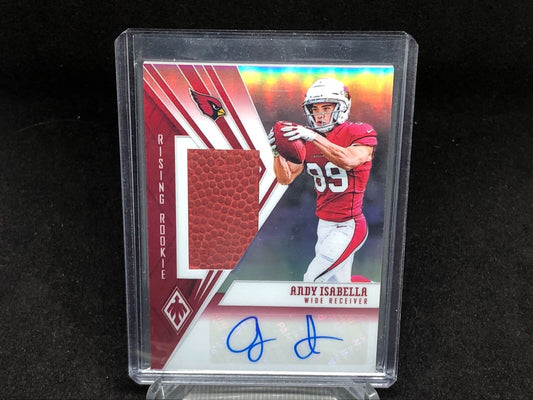 ANDY ISABELLA 2019 PANINI PHOENIX RED PRIZM FOOTBALL PATCH AUTO RC #D 53/99