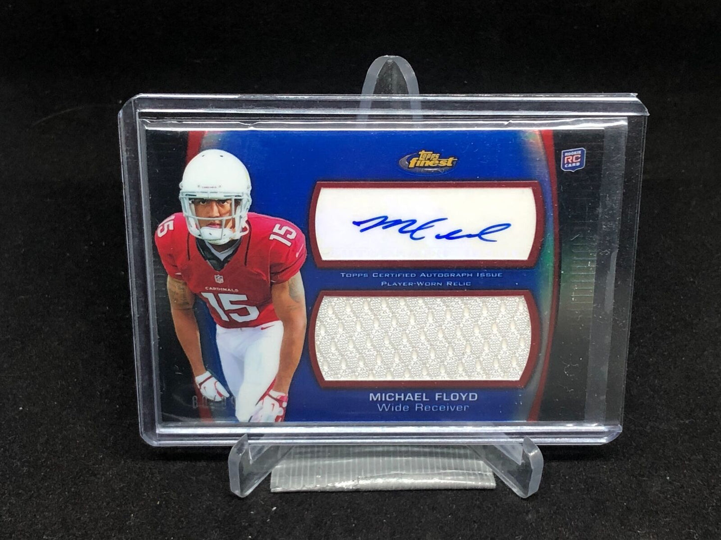 MICHAEL FLOYD 2012 TOPPS FINEST BLUE REFRACTOR JERSEY AUTO RC #D 80/99