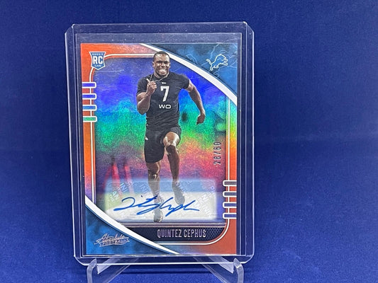 QUINTEZ CEPHUS 2020 PANINI ABSOLUTE ORANGE AUTO RC ROOKIE #D 28/60