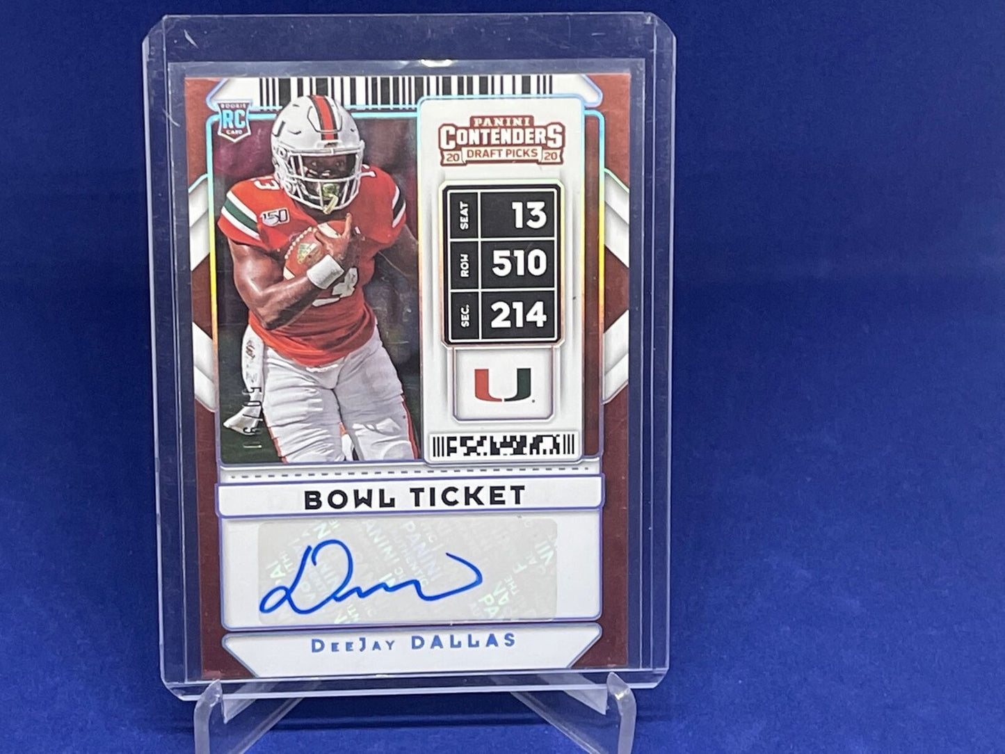 DEEJAY DALLAS 2020 PANINI CONTENDERS DRAFT PICKS BOWL TICKET AUTO RC #D 50/99
