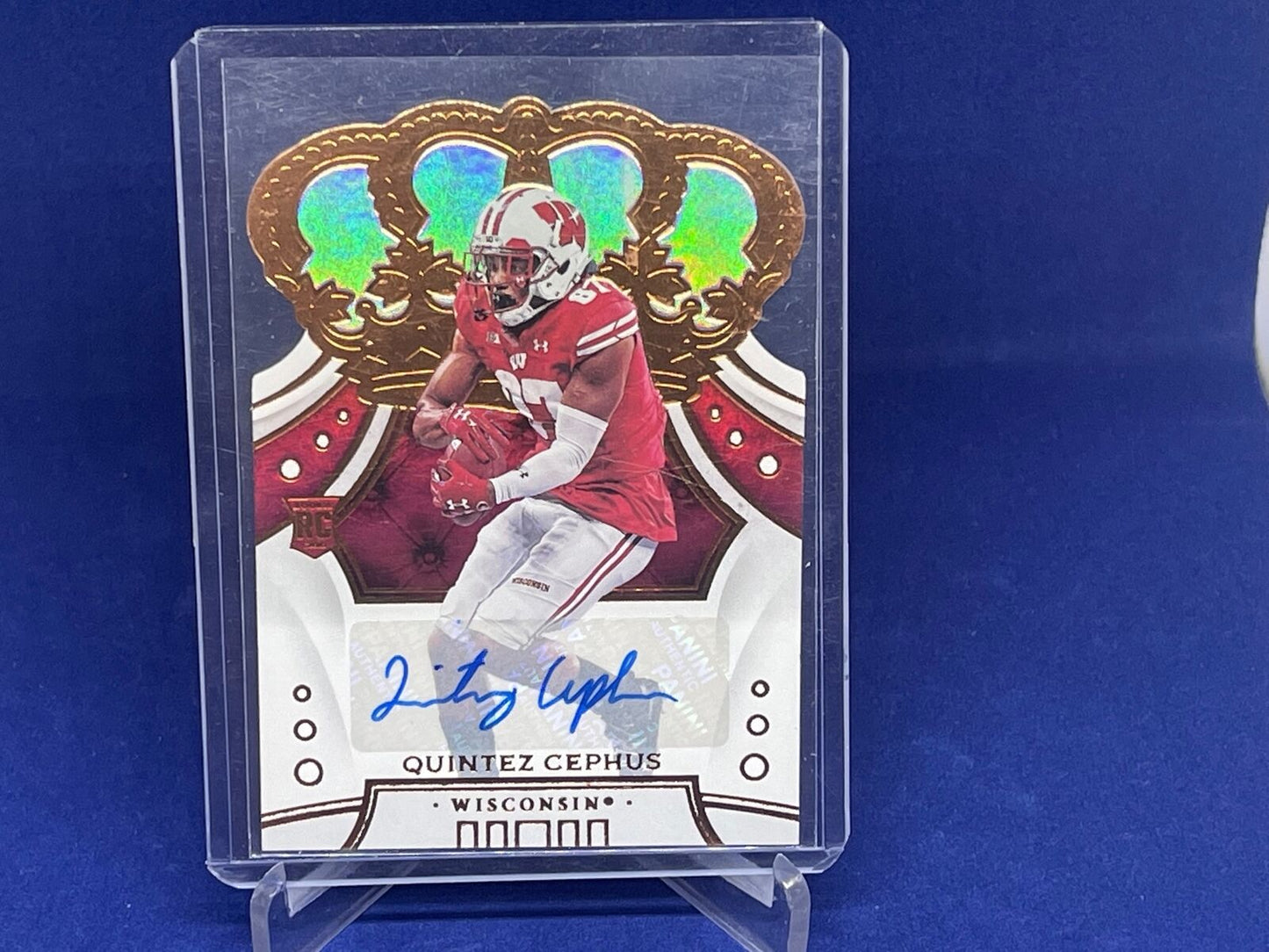 QUINTEZ CEPHUS 2020 PANINI CHRONICLES DRAFT PICKS CROWN ROYALE AUTO RC # 64