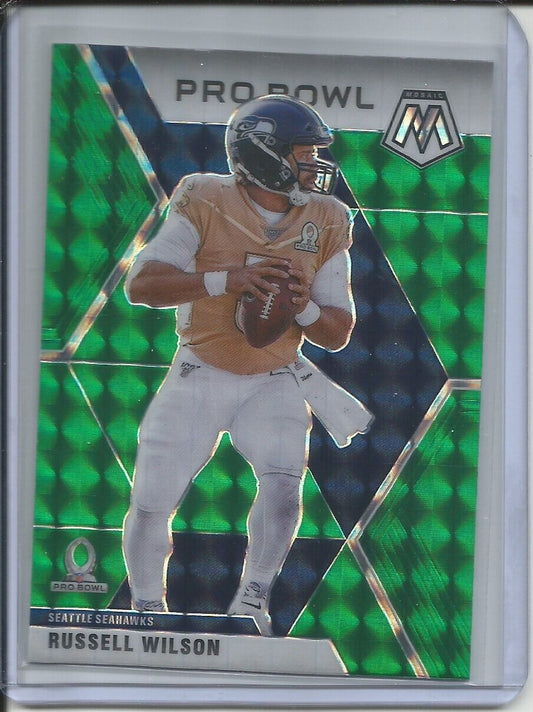 RUSSELL WILSON 2019-20 PANINI MOSAIC PRO BOWL GREEN PRIZM SEAHAWKS