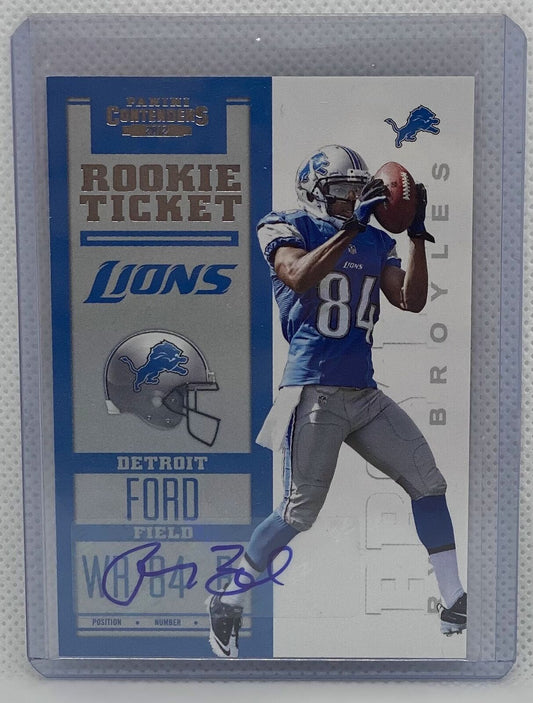 RYAN BROYLES 2012 CONTENDERS ROOKIE TICKET SP VARIATION AUTO RC #222
