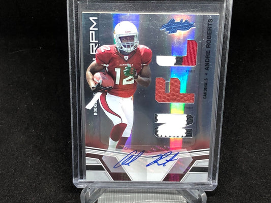 ANDRE ROBERTS 2010 PANINI ABSOLUTE PRIME 3 CLR PATCH AUTO RC #D 3/10