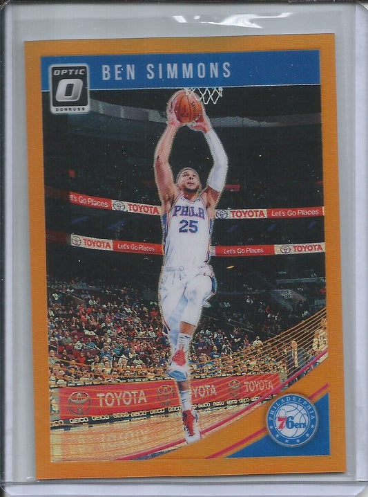 BEN SIMMONS 2018-19 PANINI DONRUSS OPTIC ORANGE HOLO PRIZM #D 89/199