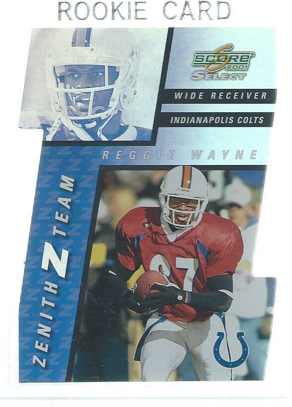 REGGIE WAYNE 2001 SCORE ZENITH Z TEAM DIE CUT ROOKIE RC #D 49/100