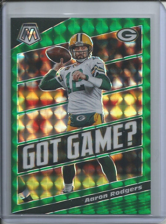 AARON RODGERS 2019-20 PANINI MOSAIC GOT GAME? GREEN PRIZM PACKERS