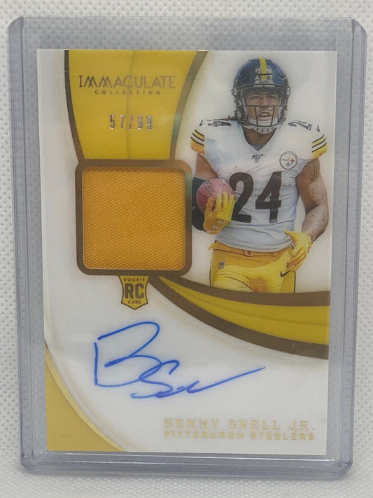 BENNY SNELL JR. 2019 PANINI IMMACULATE COLLECTION RPA PATCH AUTO RC #D 57/99