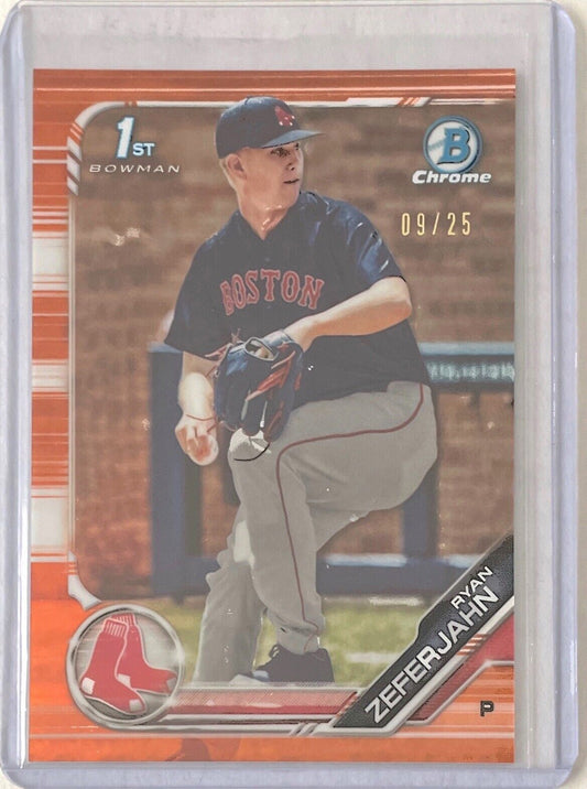 RYAN ZEFERJAHN 2019 BOWMAN CHROME 1ST PROSPECT ORANGE REFRACTOR #D 09/25