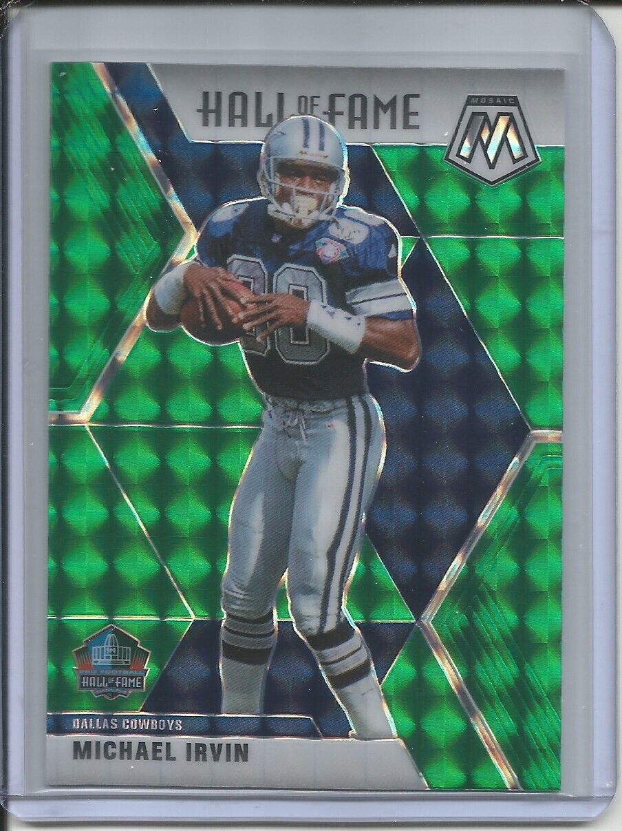 MICHAEL IRVIN 2019-20 PANINI MOSAIC HALL OF FAME GREEN PRIZM COWBOYS