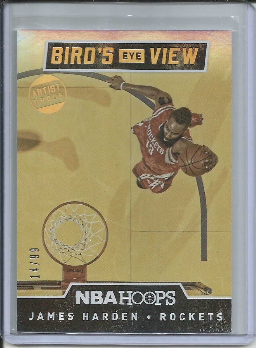 JAMES HARDEN 2015-16 PANINI HOOPS BIRDS EYE VIEW ARTIST PROOF #D 14/99 ROCKETS