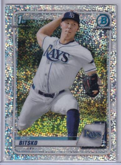 NICK BITSKO 2020 BOWMAN CHROME 1ST SILVER SPARKLE SPECKLE REFRACTOR PROSPECT #61