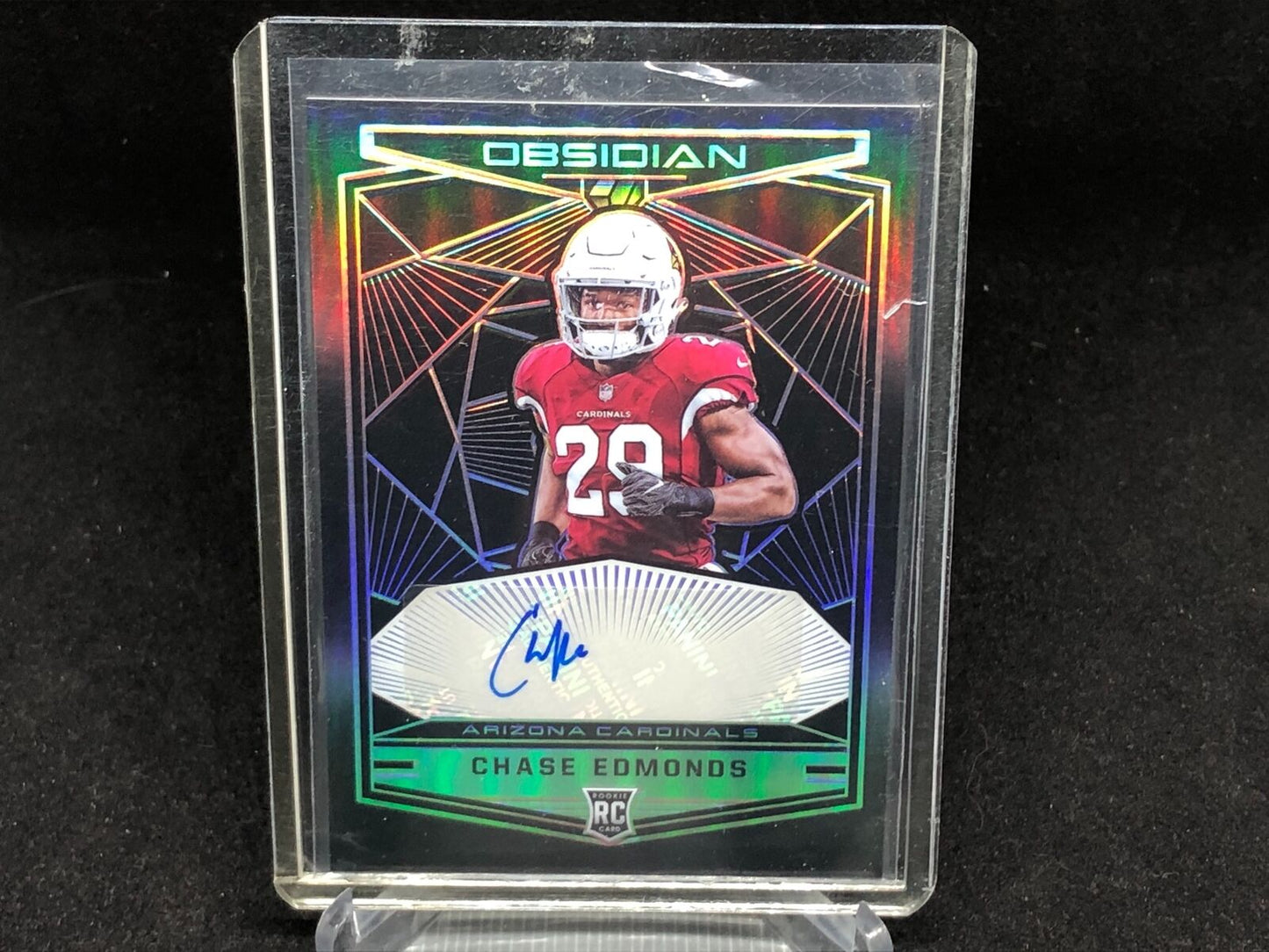 CHASE EDMONDS 2018 PANINI OBSIDIAN AUTO RC #D 51/100