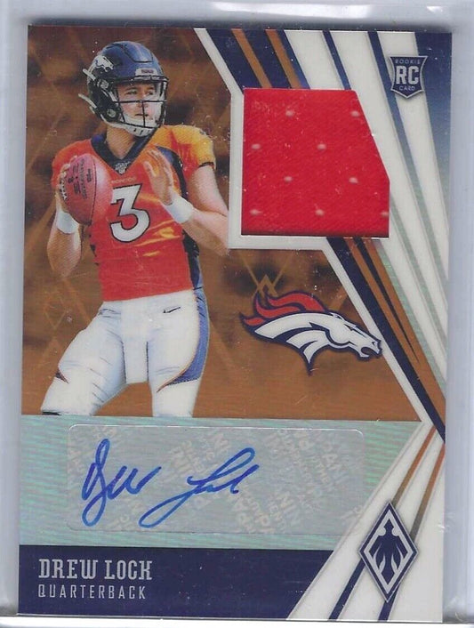 DREW LOCK 2019 PHOENIX ORANGE PRIZM ROOKIE PATCH AUTO RC #D 2/99