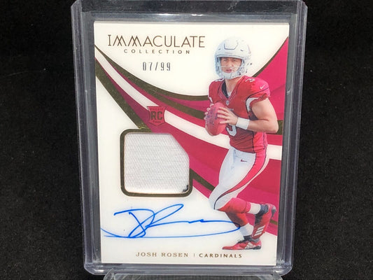JOSH ROSEN 2018 IMMACULATE RPA 2 CLR PATCH ON CARD AUTO RC #D 7/99