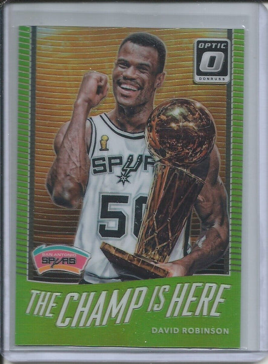DAVID ROBINSON 2017-18 DONRUSS OPTIC CHAMP IS HERE LIME GREEN HOLO PRIZM #D /175