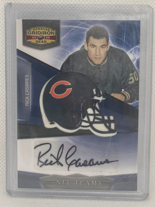 RICK CASARES 2009 DONRUSS GRIDIRON GEAR BEARS HELMET AUTO #D 189/500