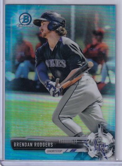 BRENDAN RODGERS 2017 BOWMAN CHROME PROSPECT SKY BLUE REFRACTOR #D 019/399