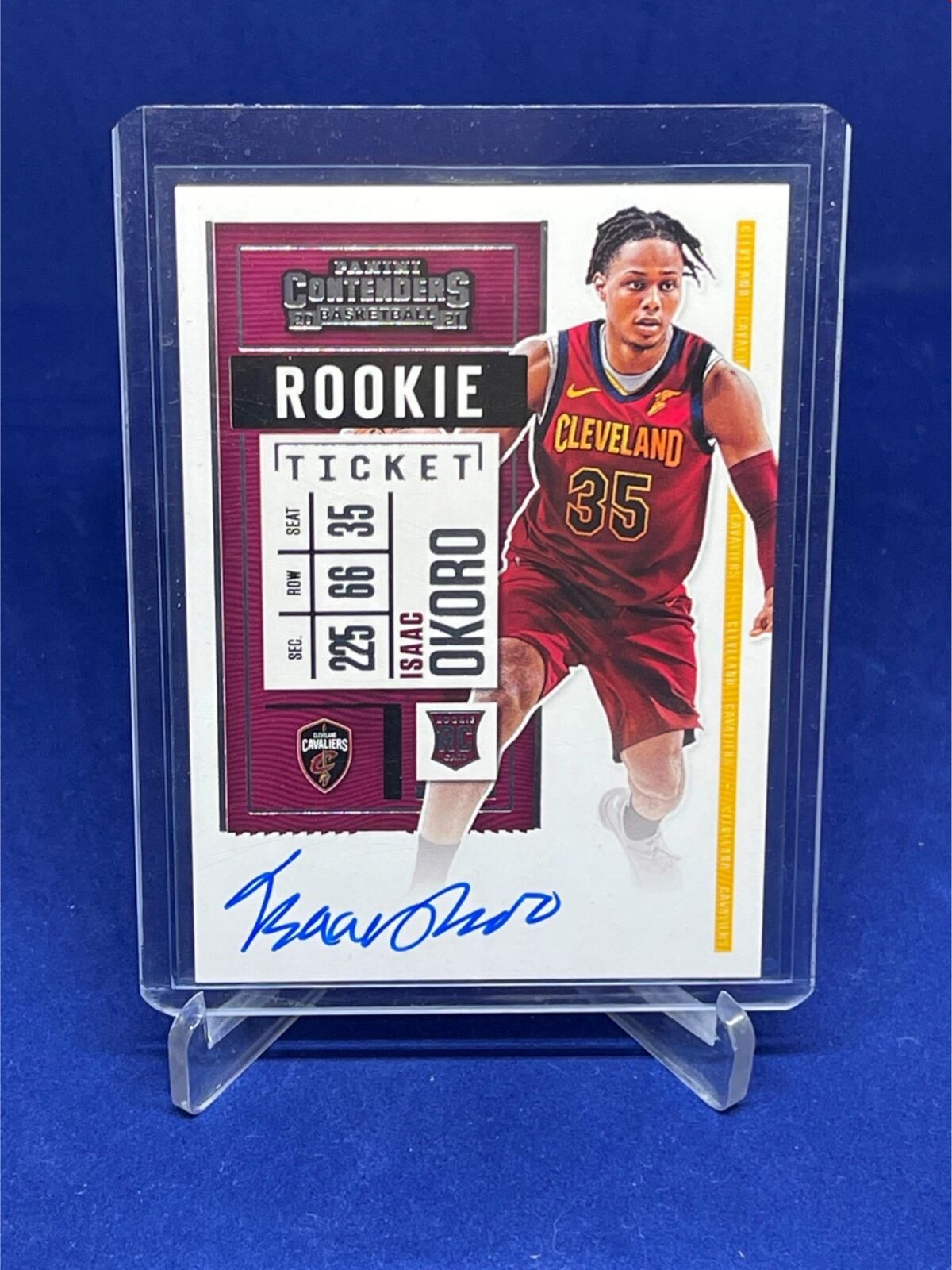 ISAAC OKORO 2020-21 PANINI CONTENDERS ROOKIE TICKET ON CARD AUTO RC #145