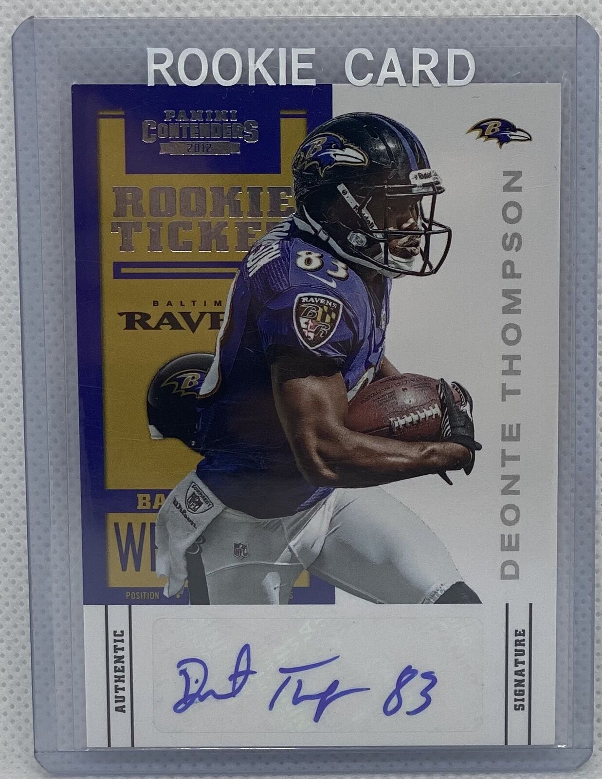 DEONTE THOMPSON 2012 CONTENDERS ROOKIE TICKET SP VARIATION AUTO RC #236