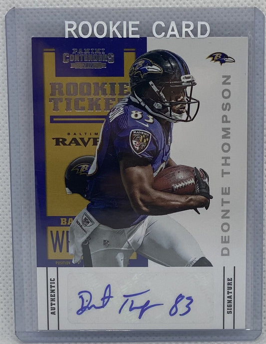 DEONTE THOMPSON 2012 CONTENDERS ROOKIE TICKET SP VARIATION AUTO RC #236