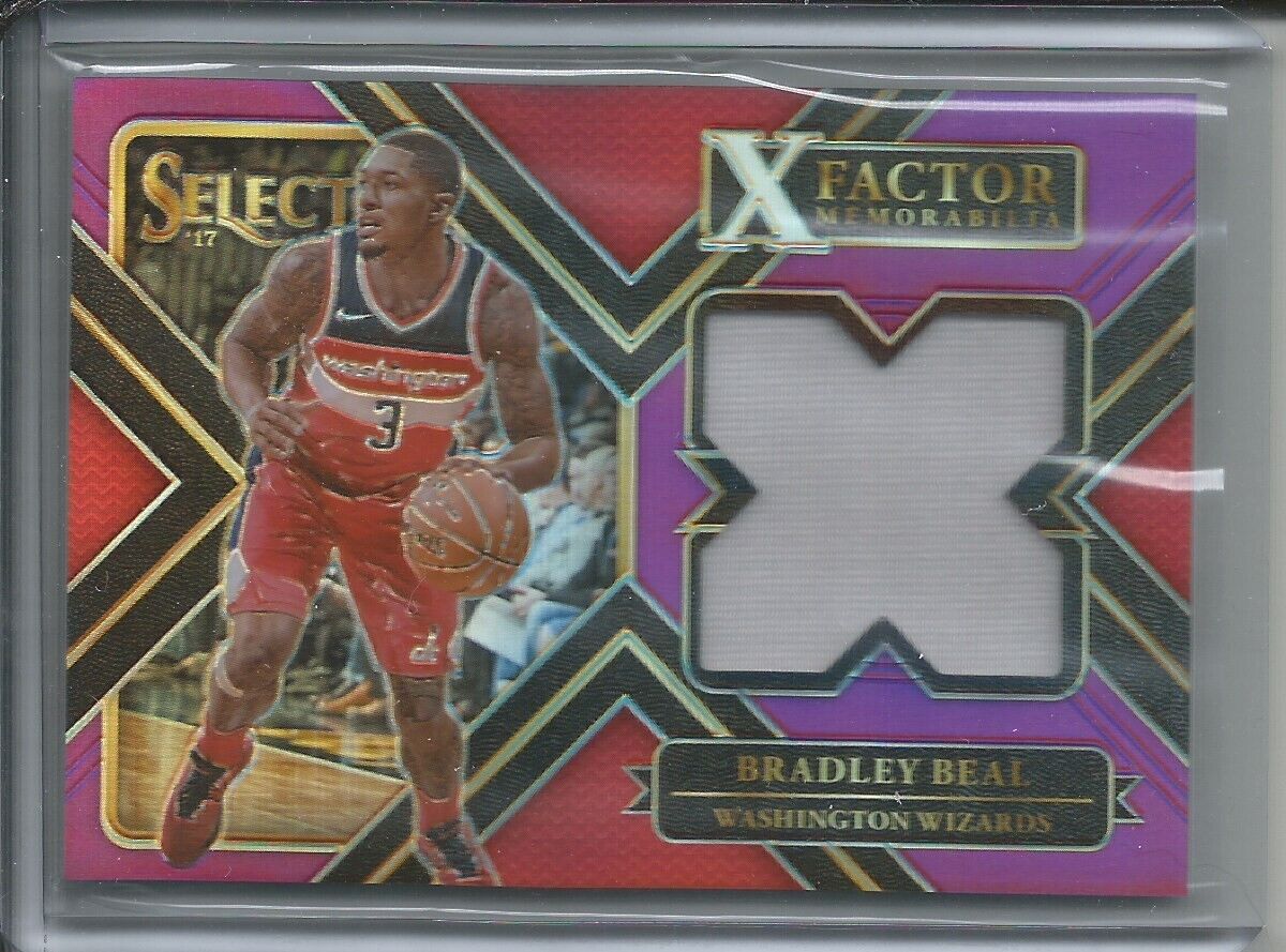 BRADLEY BEAL 2017-18 PANINI SELECT XFACTOR JERSEY PURPLE PRIZM #D 2/99 WIZARDS