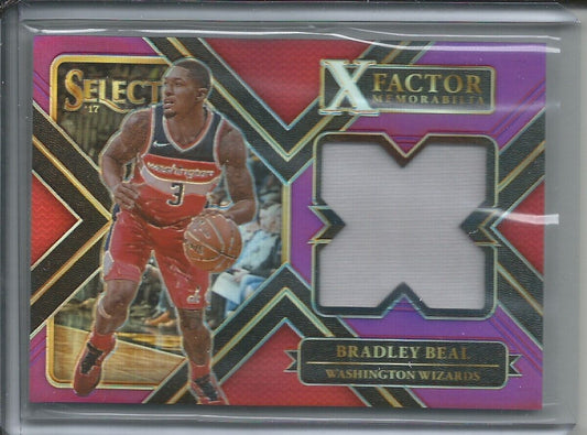 BRADLEY BEAL 2017-18 PANINI SELECT XFACTOR JERSEY PURPLE PRIZM #D 2/99 WIZARDS