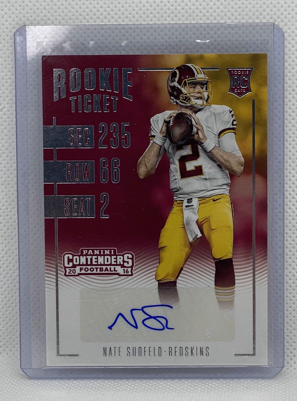 NATE SUDFELD 2016 PANINI CONTENDERS ROOKIE TICKET AUTO RC #210