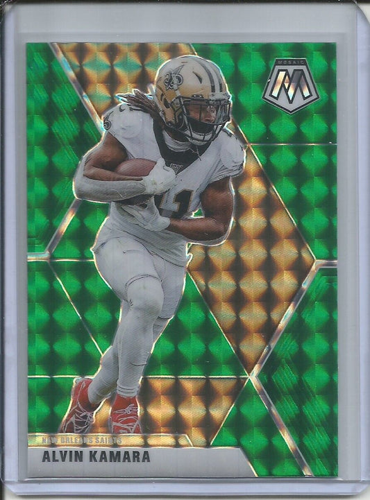ALVIN KAMARA 2019-20 PANINI MOSAIC GREEN PRIZM SAINTS