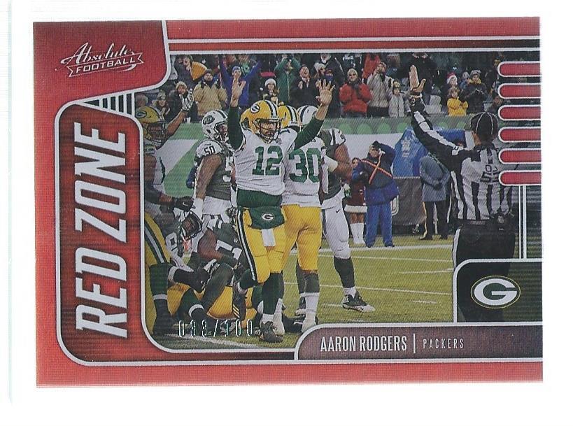 AARON RODGERS 2019 PANINI ABSOLUTE RED ZONE #D 33/100