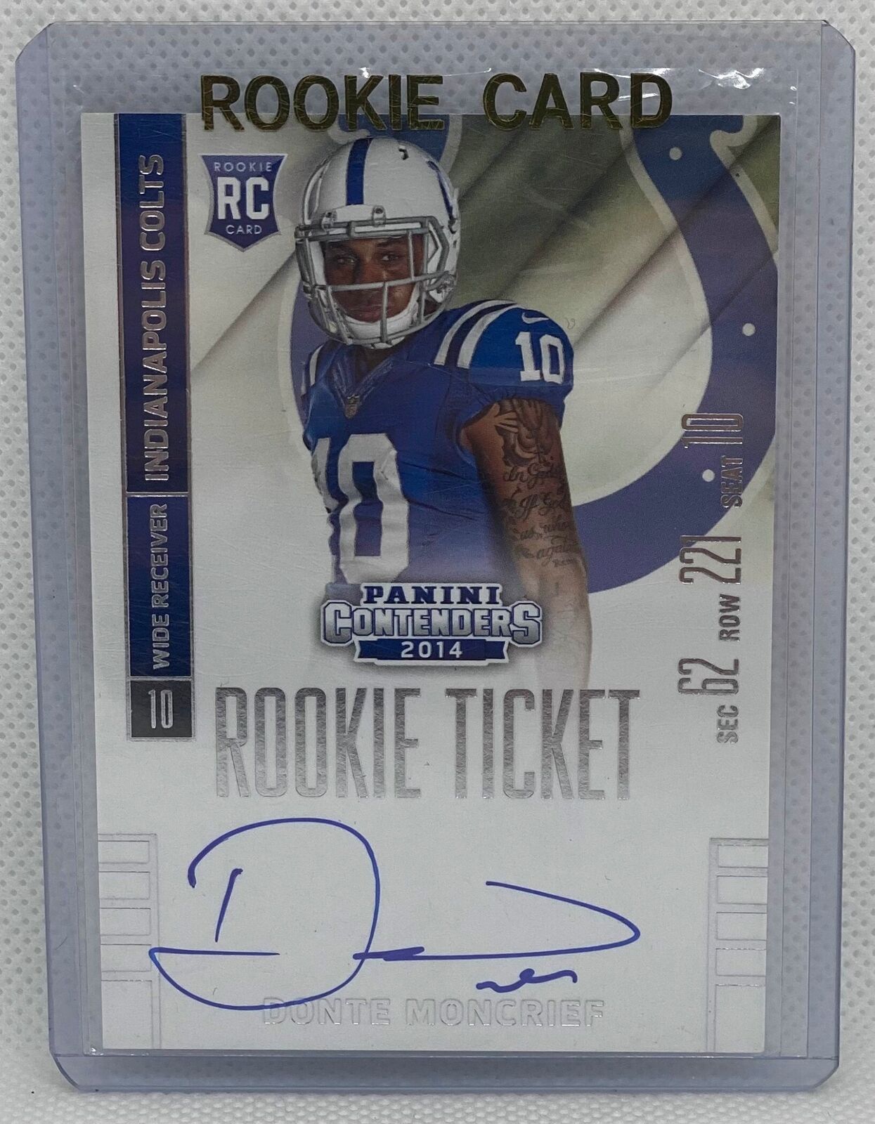 DONTE MONCRIEF 2014 PANINI CONTENDERS ROOKIE TICKET ON CARD AUTO RC #216