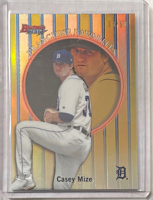 CASEY MIZE 2019 BOWMAN'S BEST FRANCHISE FAVORITES GOLD REFRACTOR #D 30/50