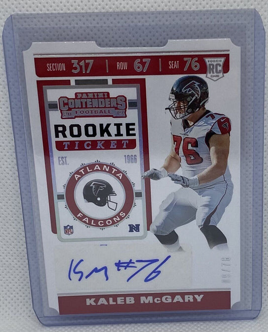 KALEB MCGARY 2019 CONTENDERS TICKET STUB DIE CUT AUTO RC #D 09/76