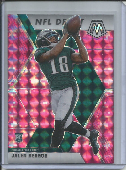 JALEN REAGOR 2019-20 PANINI MOSAIC NFL DEBUT PINK PRIZM EAGLES