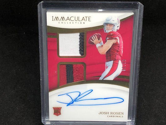 JOSH ROSEN 2018 IMMACULATE DUAL 3 CLR PATCH AUTO RC #D 63/99