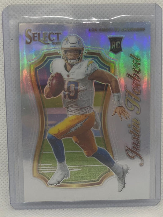 JUSTIN HERBERT 2020 PANINI SELECT CERTIFIED SILVER PRIZM RC #4