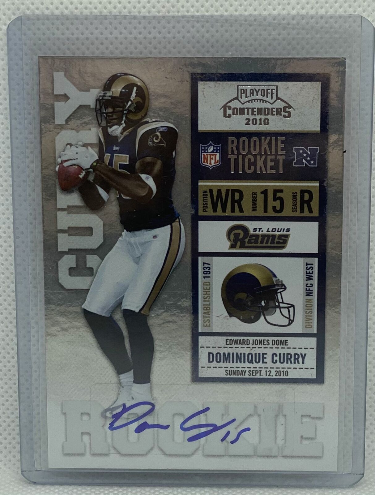 DOMINIQUE CURRY 2010 PLAYOFF CONTENDERS ROOKIE TICKET AUTO RC #130