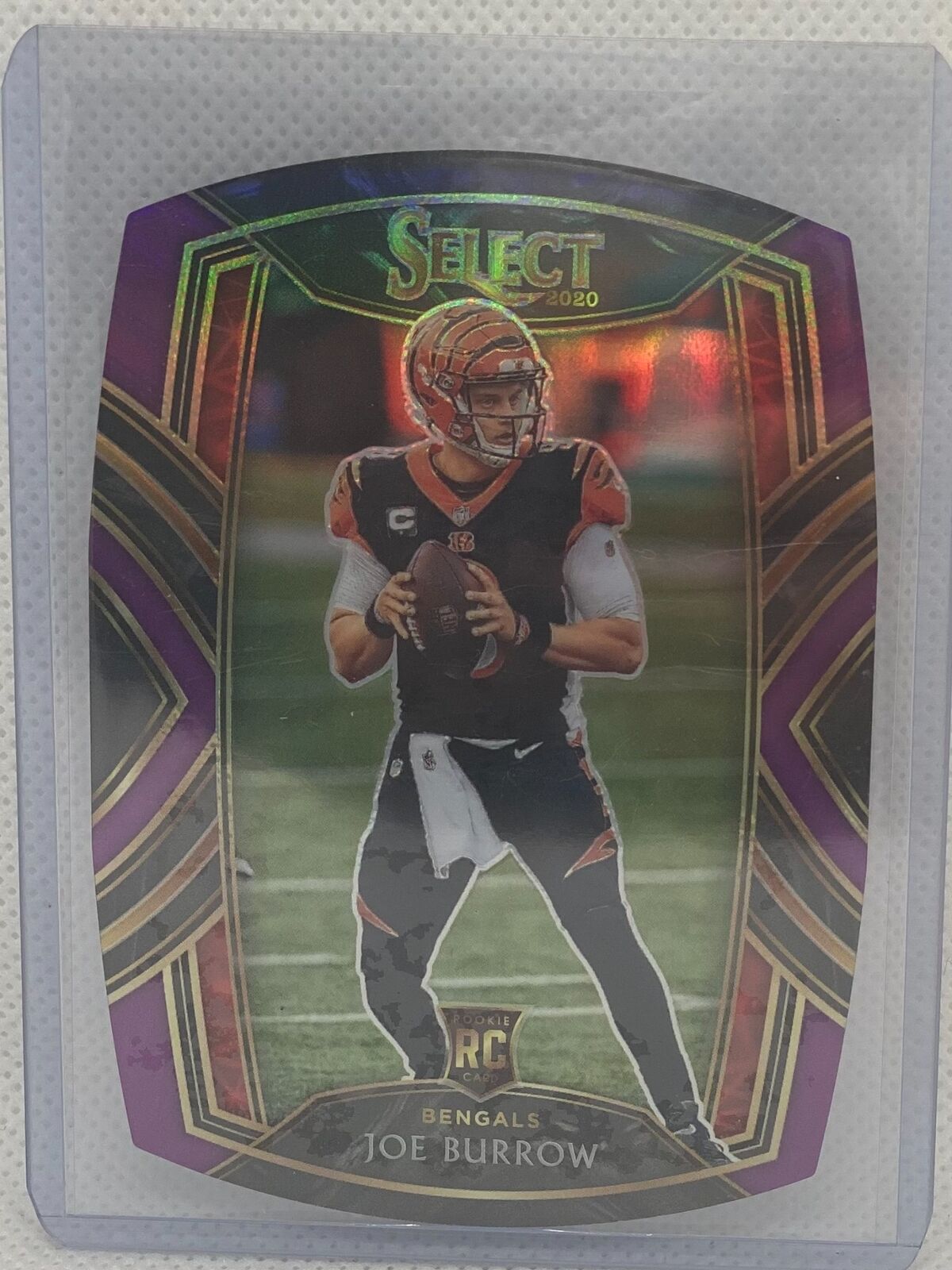 JOE BURROW 2020 PANINI SELECT PURPLE PRIZM DIE CUT CLUB LEVEL RC #246
