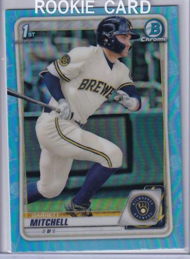 GARRETT MITCHELL 2020 BOWMAN CHROME SKY BLUE REFRACTOR 1ST PROSPECT BD-118