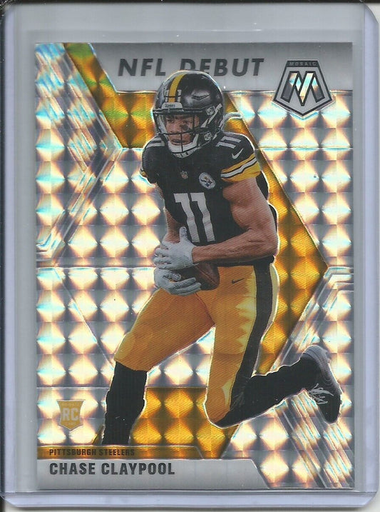 CHASE CLAYPOOL 2019-20 PANINI MOSAIC NFL DEBUT SILVER MOSAIC PRIZM ROOKIE RC