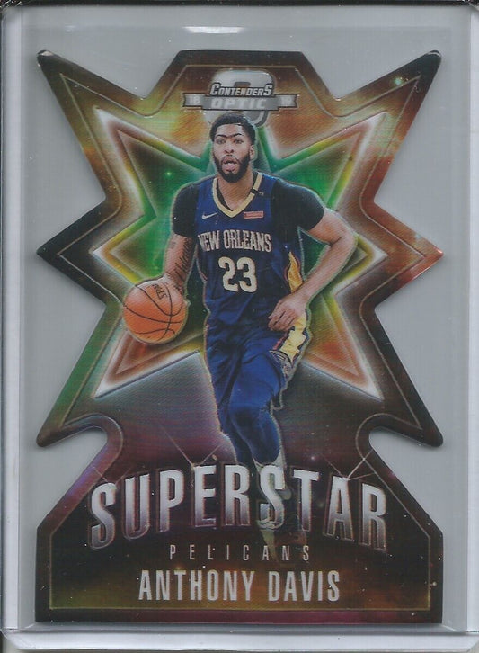 ANTHONY DAVIS 2018-19 PANINI CONTENDERS OPTIC SUPERSTAR DIECUT SILVER HOLO PRIZM